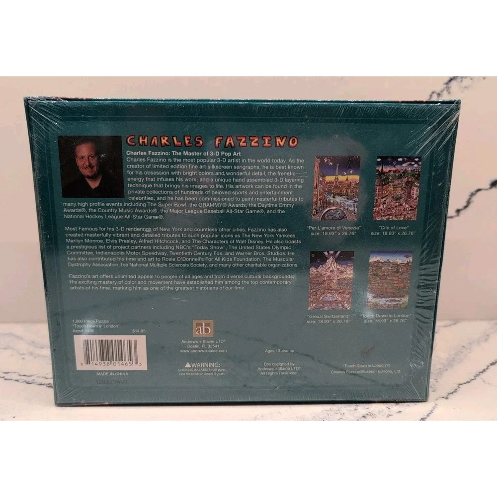 Charles Fazzino Jigsaw Puzzles 1000 Piece Touch Down In London‎ NEW